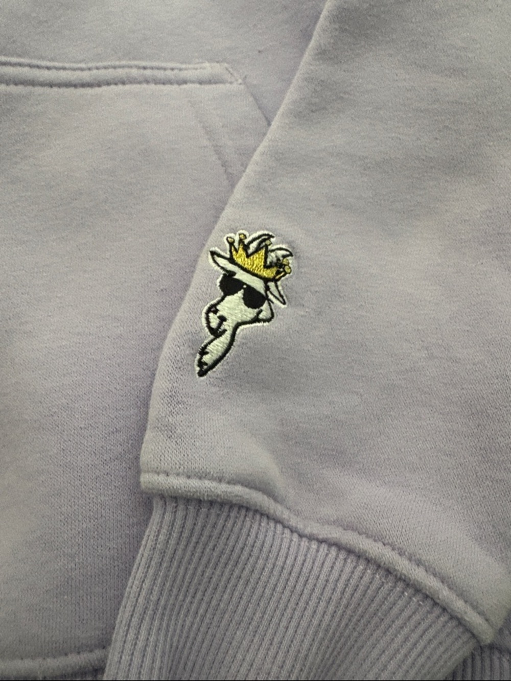 Kids Lavender Hoodie with Embroidered Goat Graphic - Picture 5 of 7